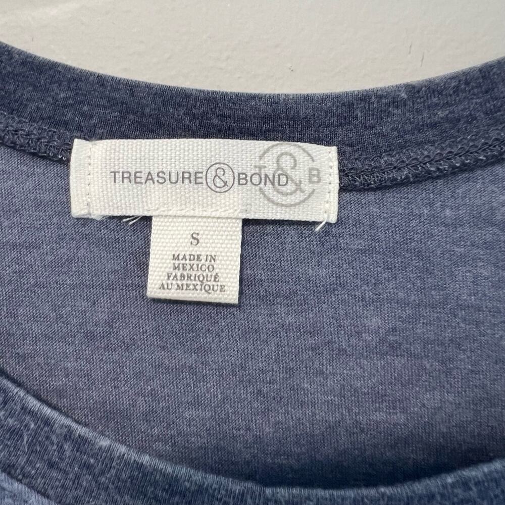 NWT Treasure & Bond Long Sleeve Scoop Neck Space Dyed Top Blue Gray Small - Picture 5 of 7